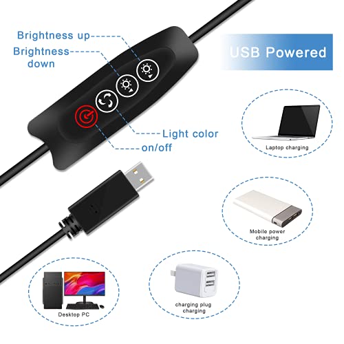 sylvwin Video Conference Lighting,Webcam Light with 3 Light Modes and Stepless Dimming,Zoom Call Lighting for Video Recording/Live Streaming/Remote Working/Online Meeting& Laptop Video Conferencing
