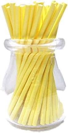 100Pcs Qinsgun Lollipop Sticks 4 Inch 6 Colors Sucker Sticks Suger Chocolate Cake Candy Making Sticks (Yellow)