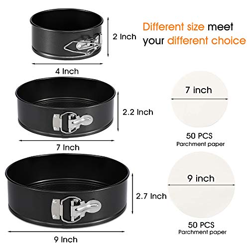 Springform Pan Set of 3 Nonstick Cheesecake Pan, Leakproof Round Cake