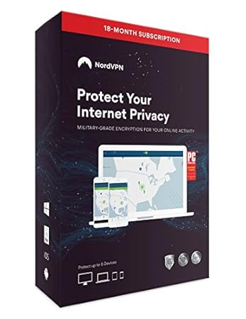 NordVPN Internet Privacy & Security Software | 18-Month VPN Subscription | 6 Devices | Mac / PC / iOS / Android | Key Card | Nord VPN apps