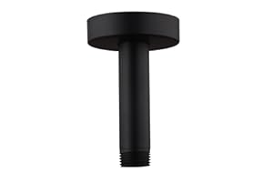 ENOUGHMEN Ceiling Mount Shower Arm with Flange for Rain Shower Head,Stainless Steel Straight Arm for Fixed Shower Head,3 Inch Matte Black
