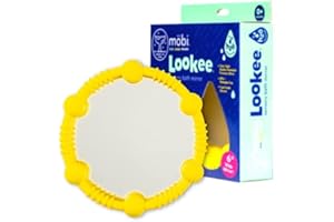 MÖBI Mobi Lookee Sensory Bath Mirror for Kids, Shatterproof Baby & Toddler Bathtub Mirror Toy, BPA-Free, Suction Cups for Fun & Safe Play (6" Wide)