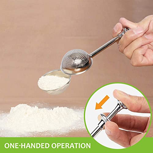 HULISEN 3 Cup Flour Sifter, Pastry Scraper and Flour Duster, Stainless Steel Dough Cutter
