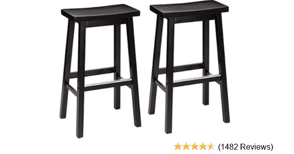 AmazonBasics Solid Wood Saddle-Seats, 2 Pk