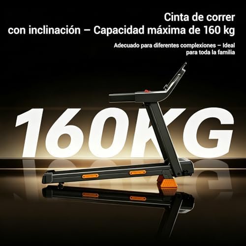 LONTEK Cinta de Correr Plegable con Inclinación 9%, Cinta de Andar Plegable 12KM/H,Caminadora Electrica para Casa Equipado con un Motor de 3,0 CV y Pantalla LED,Soporte 136KG