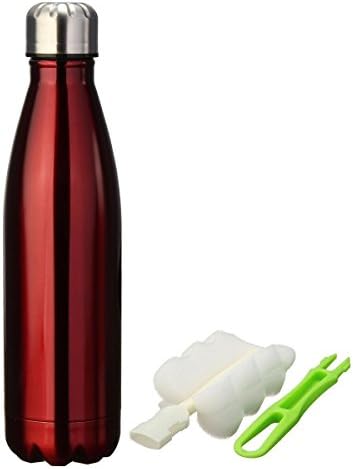 VIPINNO 17oz Double Wall Vacuum Insulated Stainless Steel Water Bottle Perfect for Outdoor Sports Camping Hiking Cycling, with a Cleaning Brush for Free Gift (Red)