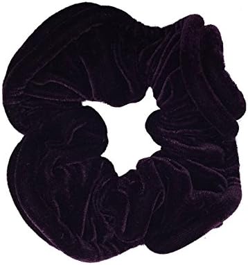 NTL #107 Purple Velvet Elastic Hair Scrunchies (Regular) Tie Band Ponytail Holder, Hair Scrunchy