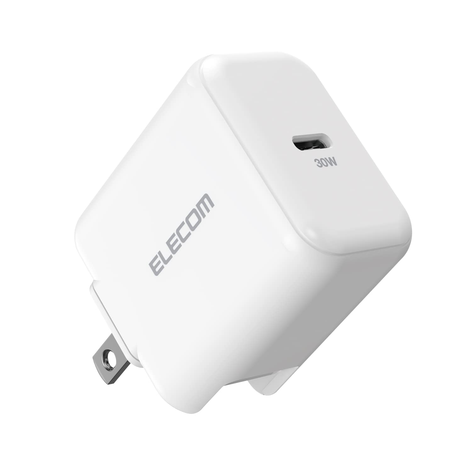 エレコム 充電器 USB PD対応 30W Type-C ×1ポート 折りたたみ式プラグ コンセント 小型 軽量 【 iPhone 15/14/SE3/13/ iPad/Macbook Air/Android 各種対応】 ホワイト EC-AC10WH商品画像