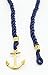 Hallery Alloy Diamond DIY Twining Weave Gilded Anchors Leather Bracelets(No.1)