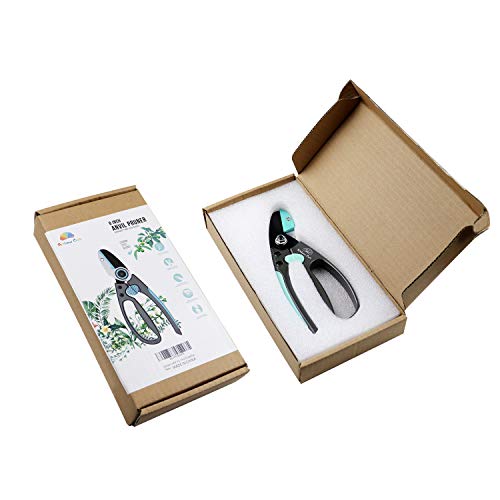 Rainbow Craft 8'' Anvil Pruner Shear, Rose Cutters, Herbs Scissors, Plant Trimming Shears for Garden&Lawn - Blue Color