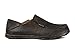 OLUKAI Moloa Men's Leather Slip On Shoes, Waxed Nubuck Leather & Soft Moisture-Wicking Lining, Drop-in Heel & All Weather Rubber Soles, Dk Wood/Dk Java, 11.5