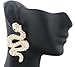 2 Pairs of Goldtone with Clear Iced Out Snake Style Stud Earrings