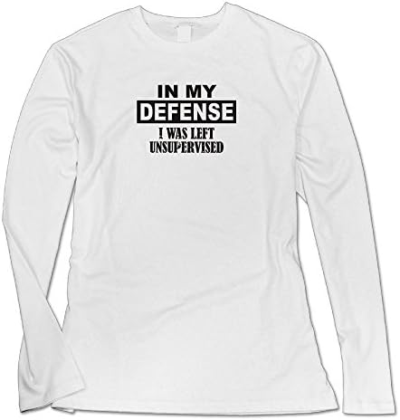 In My Defense I Was Left Unsupervised Custom Women's Blank Long Sleeve Custom Cotton Comfort Soft Round Collar Tee Top White L