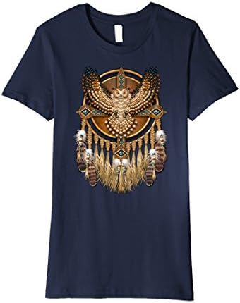 Womens Native American Owl T-shirt XL Navy