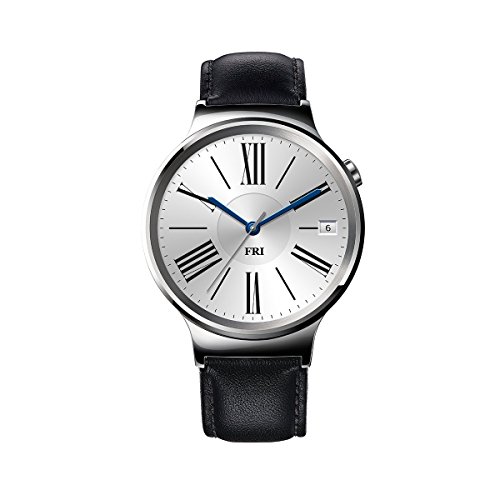 Huawei Watch Stainless Steel with Black Suture Leather Strap (U.S. Warranty)