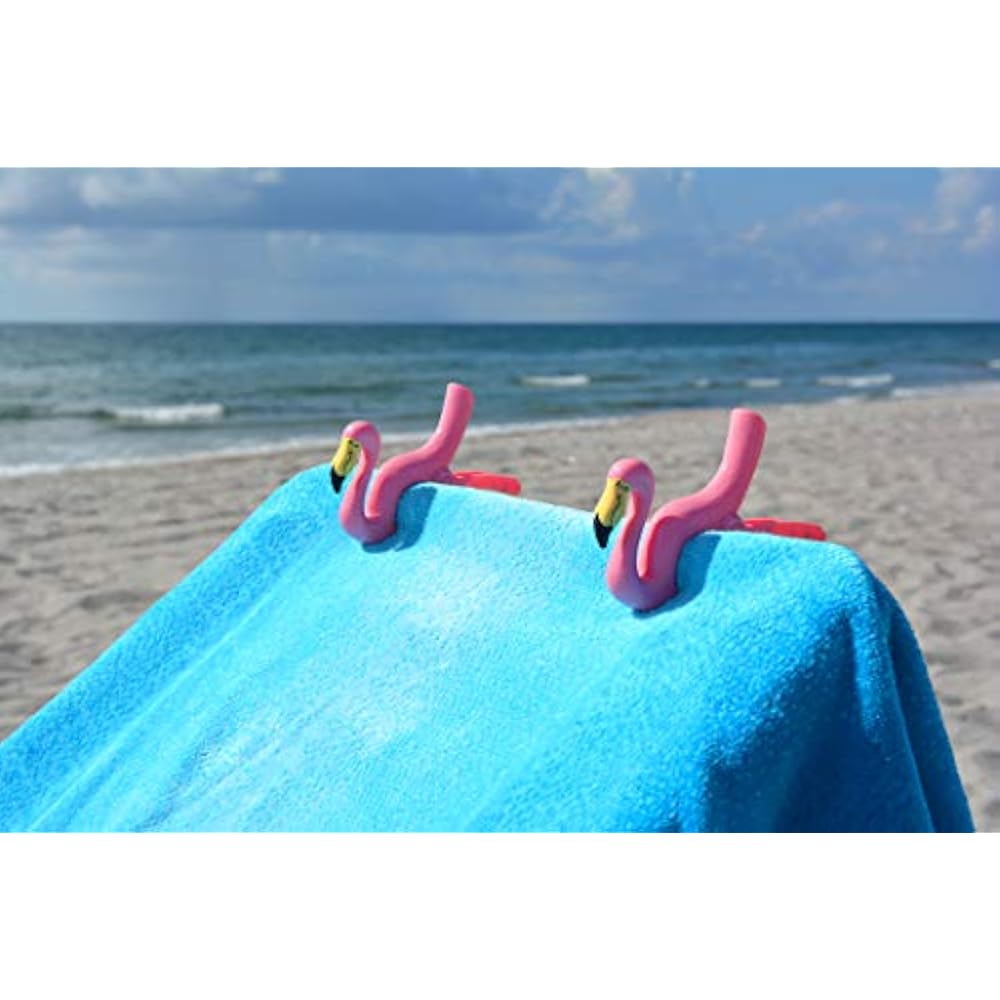 Flamingo BocaClips By O2COOL Beach Towel Holders Clips Set Of Two Beach