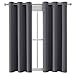Lemomo Grey/Gray Bedroom Blackout Curtains/42 x 63 Inch Length/Set of 2 Curtain Panels/Thermal Insulated Room Darkening Curtains for Bedroom