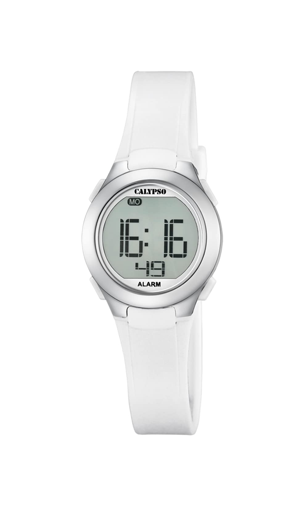 Calypso Unisex Digital Watch with LCD Dial Digital Display and White Plastic Strap K5677/1