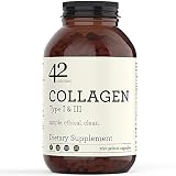 42Nutrition Collagen Pills Type I and III Supplements - 260 Gelatin Capsules with Vitamin C and Essential Amino Acids for Healthy Hair Skin Bones and Muscles - Gluten Free Non-GMO and Grass Fed