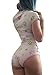Littleforbig Adult Baby & Diaper Lover (ABDL) Button Crotch Romper Onesie -Baby Paws Onesie(M, Purple)