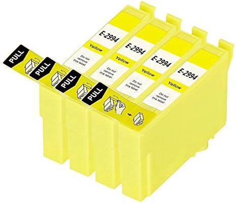 KING OF FLASH Compatible Printer Ink for Epson 29 XL, 4 Yellow Cartridges - Epson Expression Home XP-235, XP-332, XP-335, XP-432, XP-435 Printers