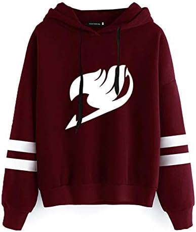 Women's Anime Fairy Tail Fans Hoodie Cosplay Gift Striped Long Sleeve Sweatshirt