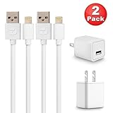 ESK® Certified 3 Feet / 1 Meter 8 Pin Lightning to USB Cable with 5W USB Power Adapter (Pack of 2)