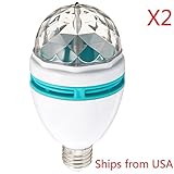 [2 Pack] EVERMARKET(TM) LED Rotating Light MGL801A, 3-Watt, RGB-XL14 , Lamp Disco Party Bar Club Effect Lights