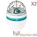 [2 Pack] EVERMARKET(TM) LED Rotating Light MGL801A, 3-Watt, RGB-XL14 , Lamp Disco Party Bar Club Effect Lights
