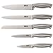 HULLR Stainless Steel Kitchen Knife Set with Acrylic Stand - 6 Piece Set