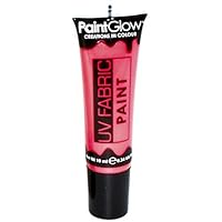 PaintGlow UV Fabric Paint, Neon Red, 10 ml by paintglow