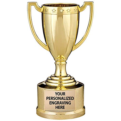 Gold Trophy Cup, 5 1/2" Shiny Gold Award Trophy Cups, Great for Custom Trophy Keepsake, Free