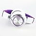 Intone Ms200 Stereo Low Bass Folding and Adjustable Headphone Earbuds - White / Purple