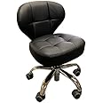 VTD Nail Stool Bar Spa Salon Pedicure Short Chair Adjustable 13.5'' to 15.5'' Black/Cappuccino/Creme (Black)