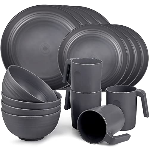Shopwithgreen Plastic Dinnerware Sets (16PCS) Lightweight