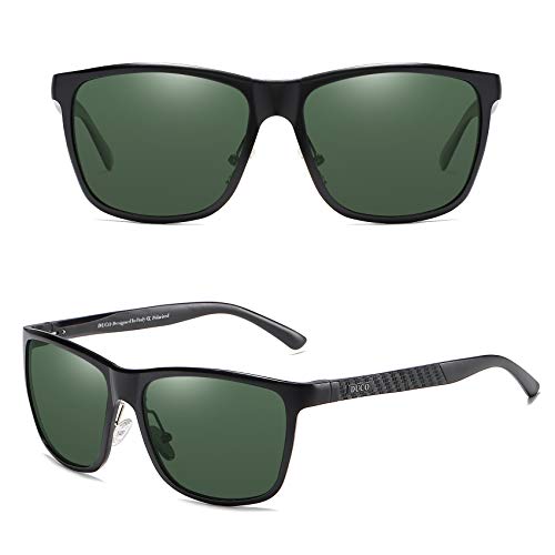 DUCO Polarisierte Herren Sonnenbrille Retro Rechteckiger Rahmen für Unisex Vintage Brille mit UV400 Schutz Sportbrille Metallrahmen 8200 – Bild 4