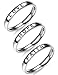 Jstyle 3 Pcs Faith Love Hope Stainless Steel Rings for Men Women Stackable Band Ring Wedding Engagement Fashion Band