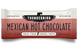 THUNDERBIRD ENERGETICA Thunderbird Bars Energy Snack, Gluten-Free with Protein, Healthy Real Food, Vegan Paleo Non-GMO, No Added Sugar, Mexican Hot Chocolate Flavor (12 Count, 1.7 oz. Bars)