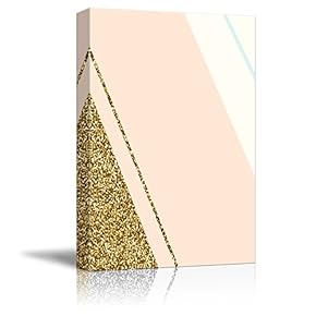 Canvas Wall Art - Gold Glitter Simplistic Canvas Art - Giclee Print Gallery Wrap Modern Home Art Ready to Hang - 12x18 inches