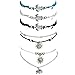 Suyi 5Pcs Beach Turtle Anklet Boho Handmade Adjustable Anklet Layered Rope Anklet Foot Chain for Women 5P