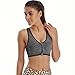 YAHA Women's Sports Bra Racerback Yoga Workout Bra - Front Zip Closure