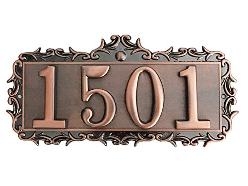 LONTG House Number Plaque Personalized Home Address Numbers Signs Customized Door Numbers Sign Plate Floating for Home Hotel Apartment Office Cast Metal Number Sign Plaque Bronze 2/3/4 Number - Thumbnail 4