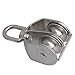 CNBTR M32 Silver 304 Stainless Steel 30mm Swivel Double Pulley Block Chain Traction Wheel