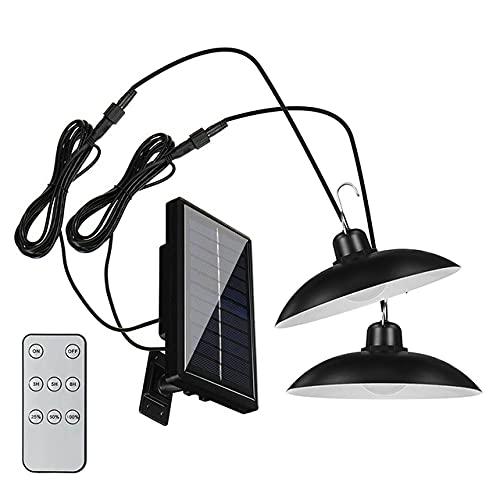 Uposao Solar Pendant Lamp IP65 Waterproof 3 Brightness Modes with Remote Control for Courtyard Alley Balcony Door Pavilion Flower Stand Carport Single Head Remote Control
