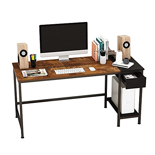 JOISCOPE Computer Desk for Home Office,Laptop Desk with Metal Drawer
