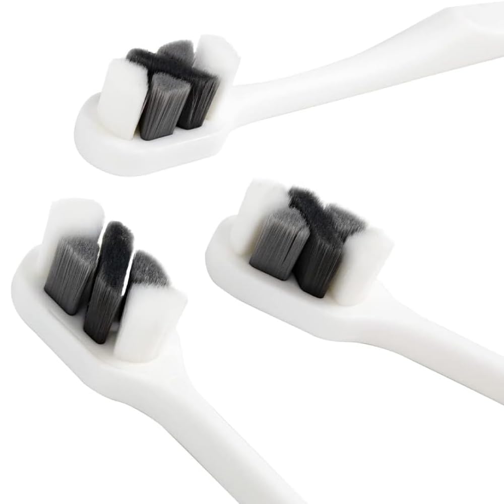Nano Toothbrush, Soft Toothbrush, Set of 3, Ultra Fine Bristles, 10,000 Pieces, For Adults, Prevents Caries, Gum Care, Toothbrush, For Household Use, Hypoallergenic, Individual Packaging