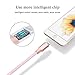 iPhone Charger, Quntis 3 Pack 3ft 6ft 9ft Braided 8 Pin Lightning to USB Cable Wire Certified Sync & Charging Cord for iPhone 7 7 Plus 6S 6S Plus 6 6 Plus 5S 5 5C SE iPad iPod Nano 7 (Rose Gold/Pink)