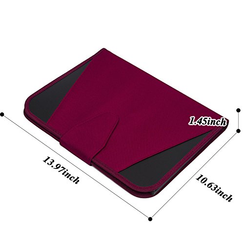 Expandable Portable Accordion File Document Folder File Organizer,UBaymax Canvas 13 Pockets File Binder A4 and Letter Size Red - Thumbnail 3