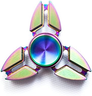 OptimumBrands Premium Fidget Spinner Toy Anti Anxiety Stress Reducer EDC Fiddle Sensory Toy for Adults or Kids (Rainbow Flame Tri)