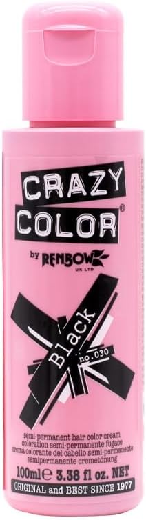 Crazy Color Renbow Semi-Permanent Hair Color Cream Black No.30 100ml